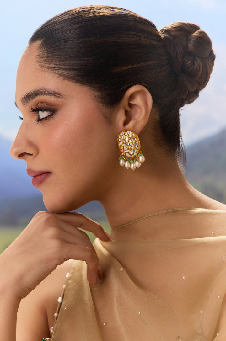 Shubh Silver Mother of Pearl Studs