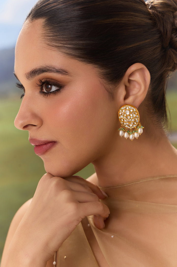 Shubh Silver Mother of Pearl Studs