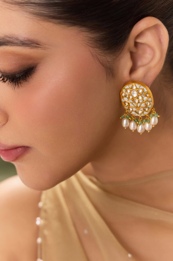 Shubh Silver Mother of Pearl Studs