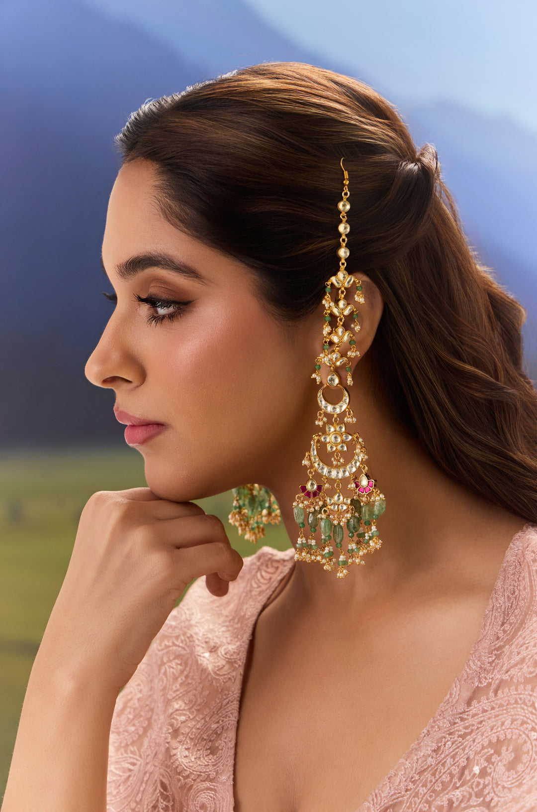 Orini Kundan Chandbali Earrings