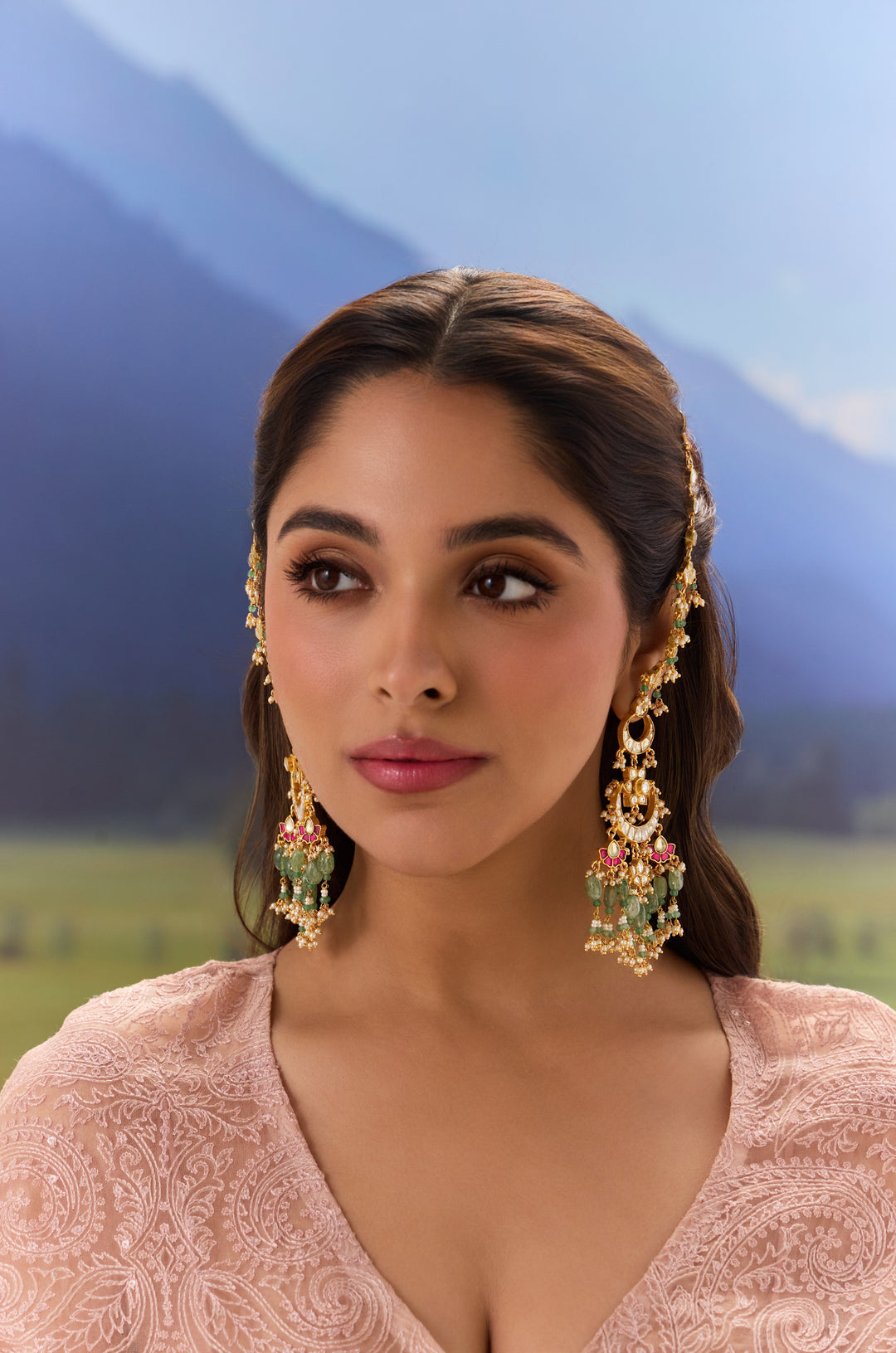 Orini Kundan Chandbali Earrings