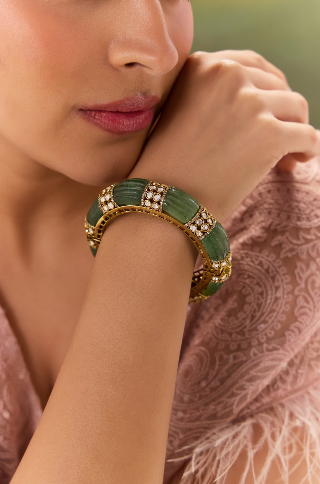 Aneet Mint Polki Bangle