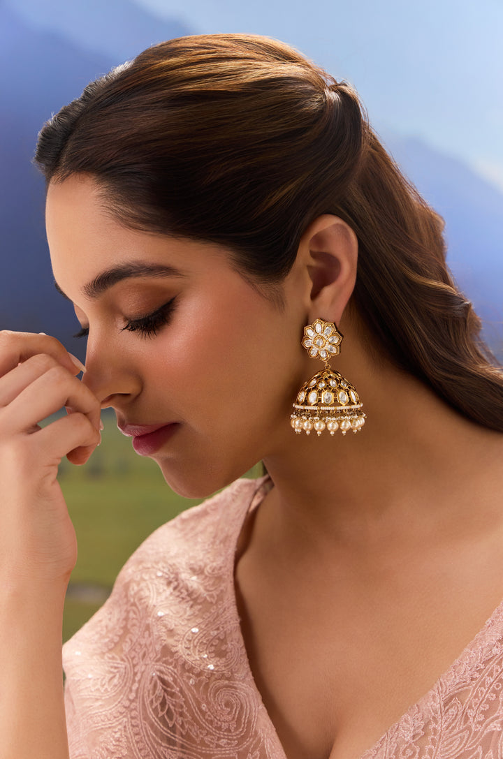 Coren Polki Jhumka Earrings