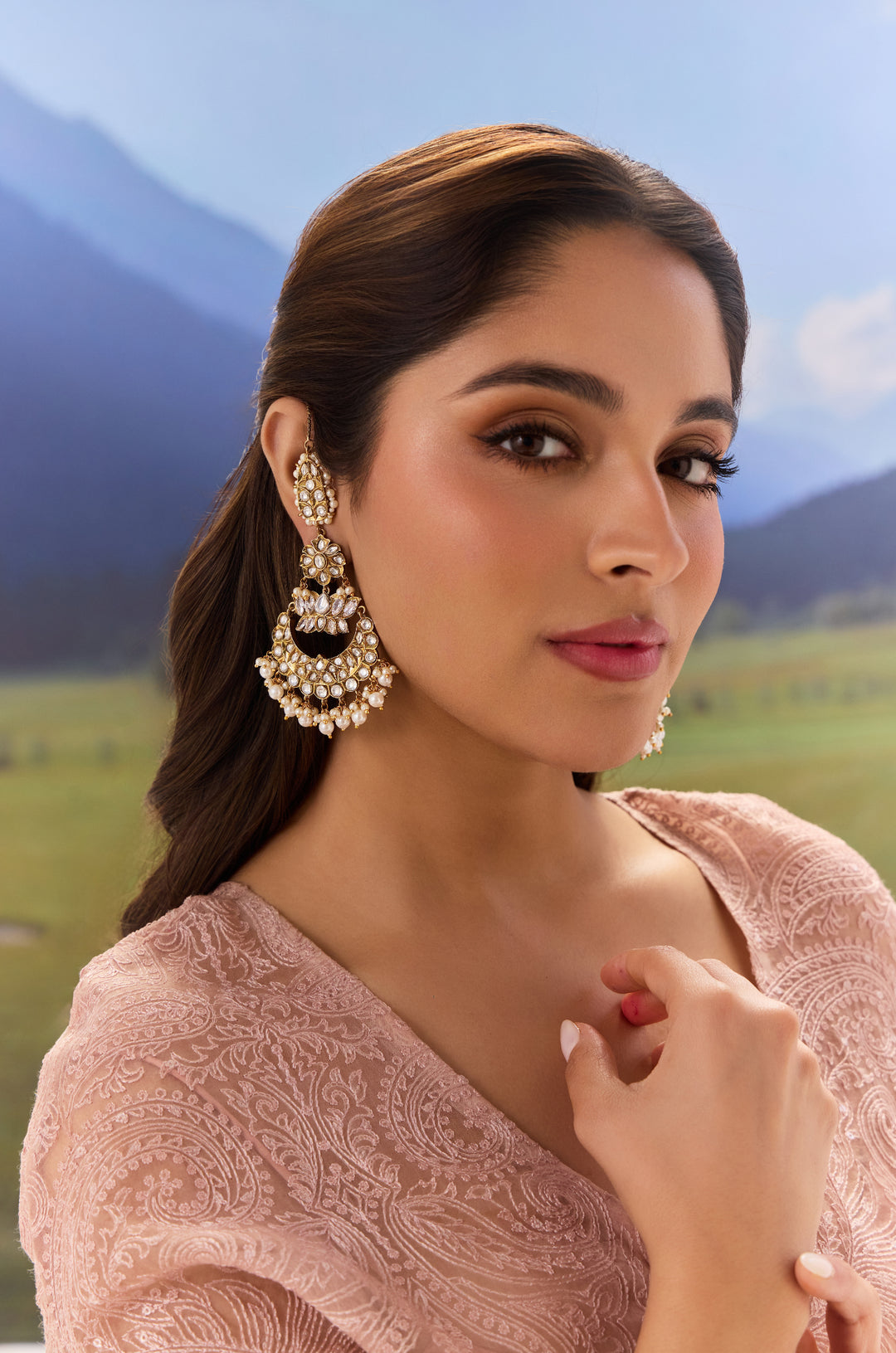 Kamakshi Kundan Chandbali Earrings