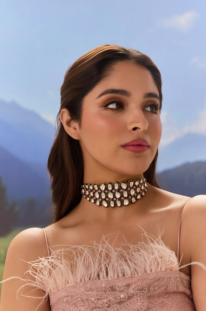 Meenal Meenakari Polki Choker Necklace