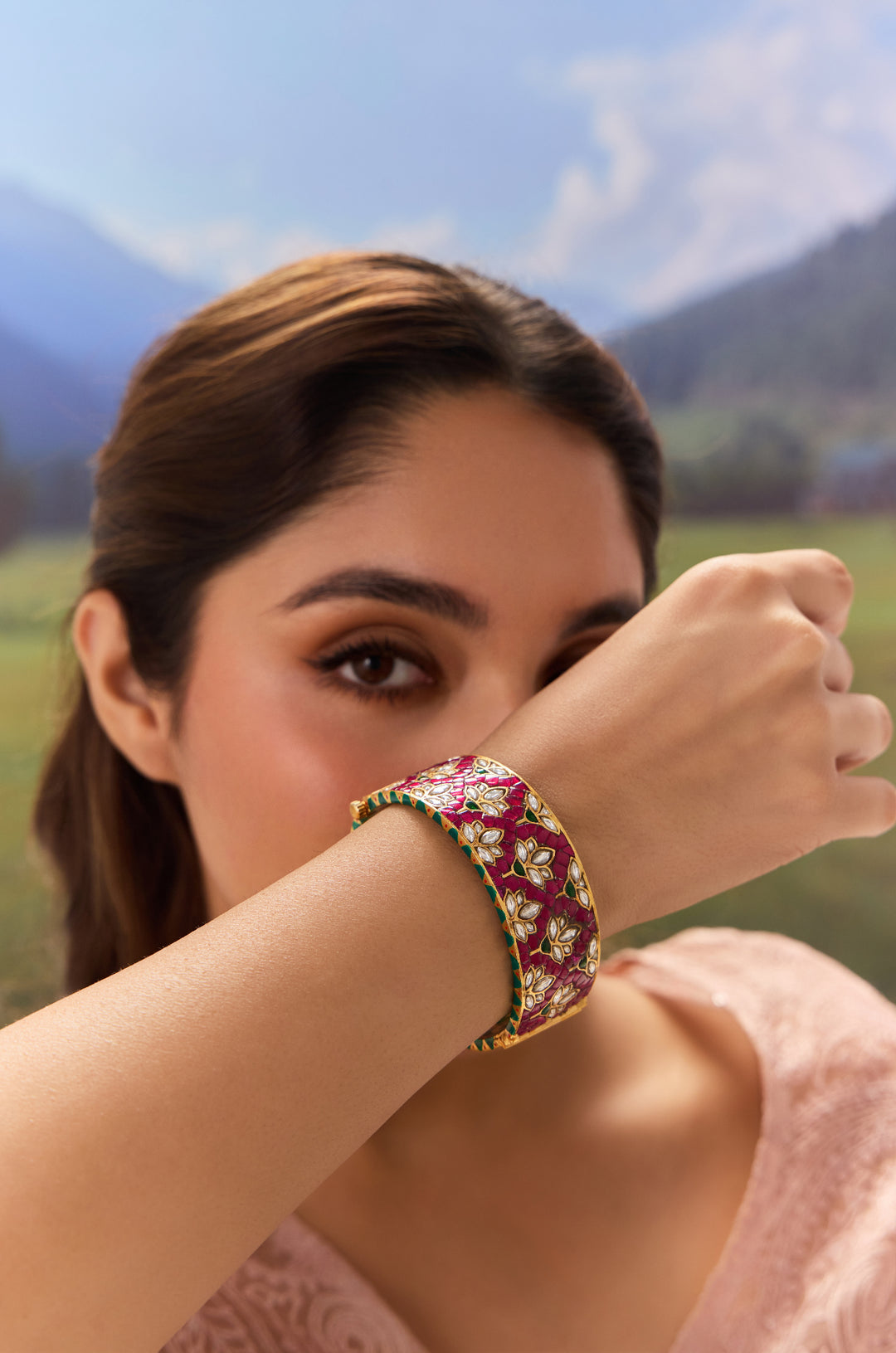 Guri Pink Polki Bangle