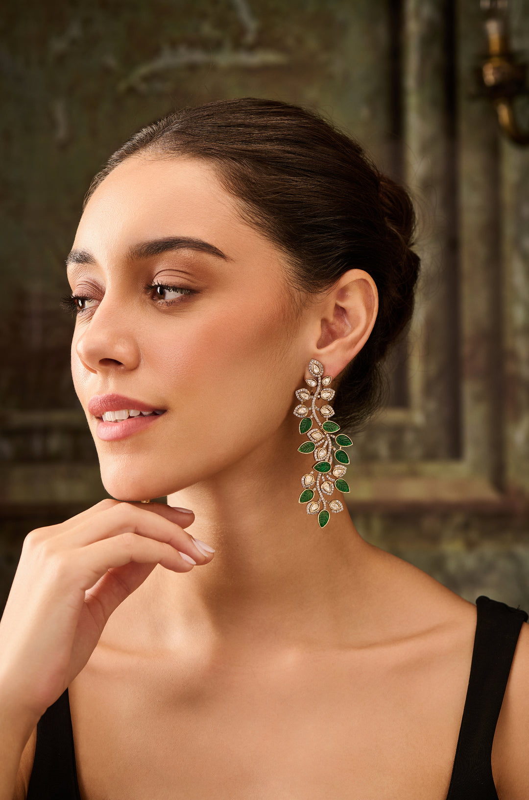 Gaurika Green Victorian Earrings