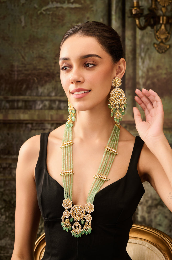 Zilmil Mint Kundan Necklace Set