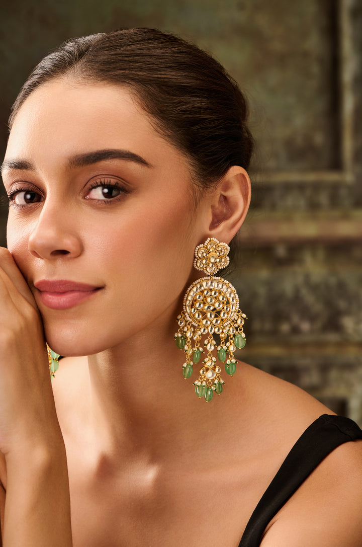 Zilmil Mint Kundan Necklace Set