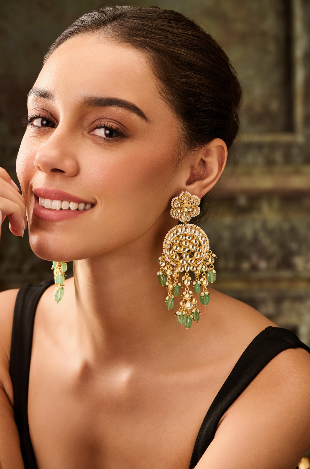 Zilmil Mint Kundan Necklace Set
