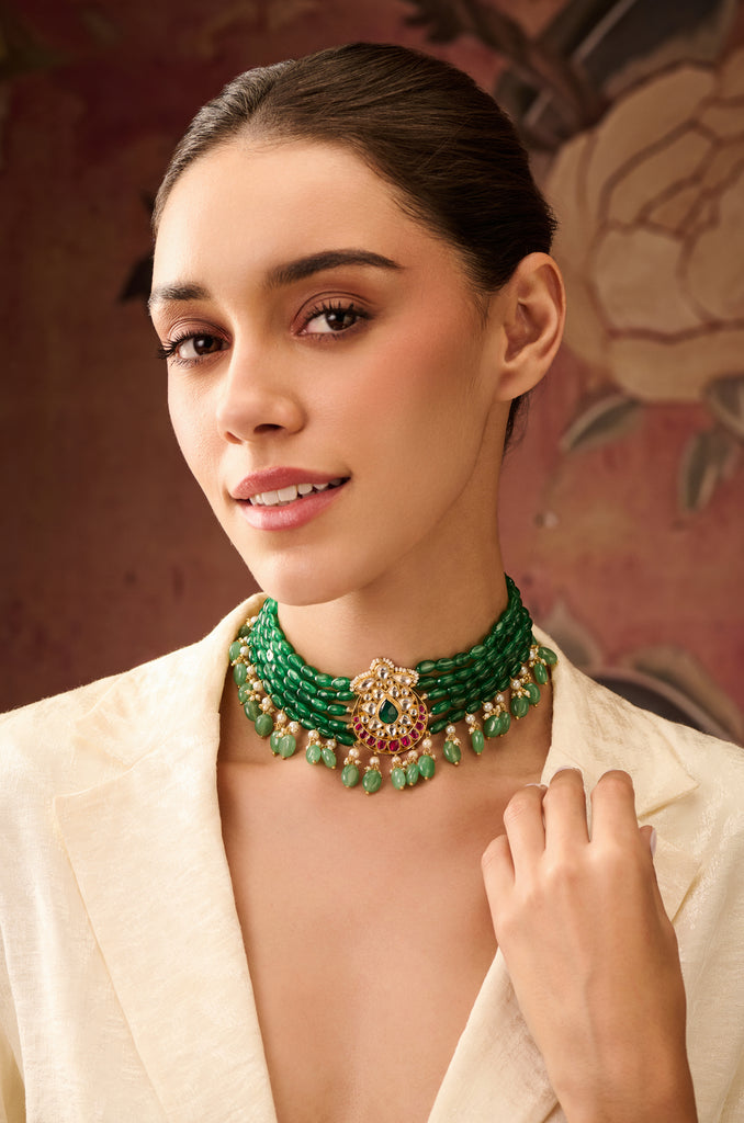 Sridevi Green Choker Necklace – Paisley Pop Shop