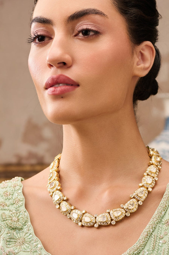 Arzoo Polki Silver Necklace