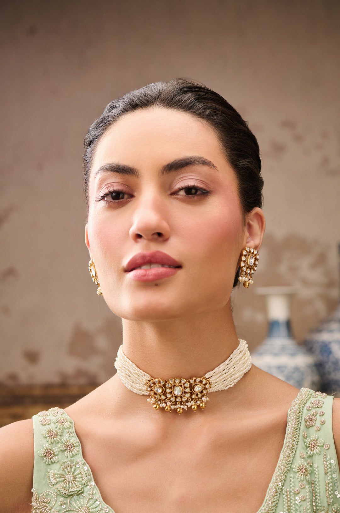 Tiyasi Polki Silver Necklace Set