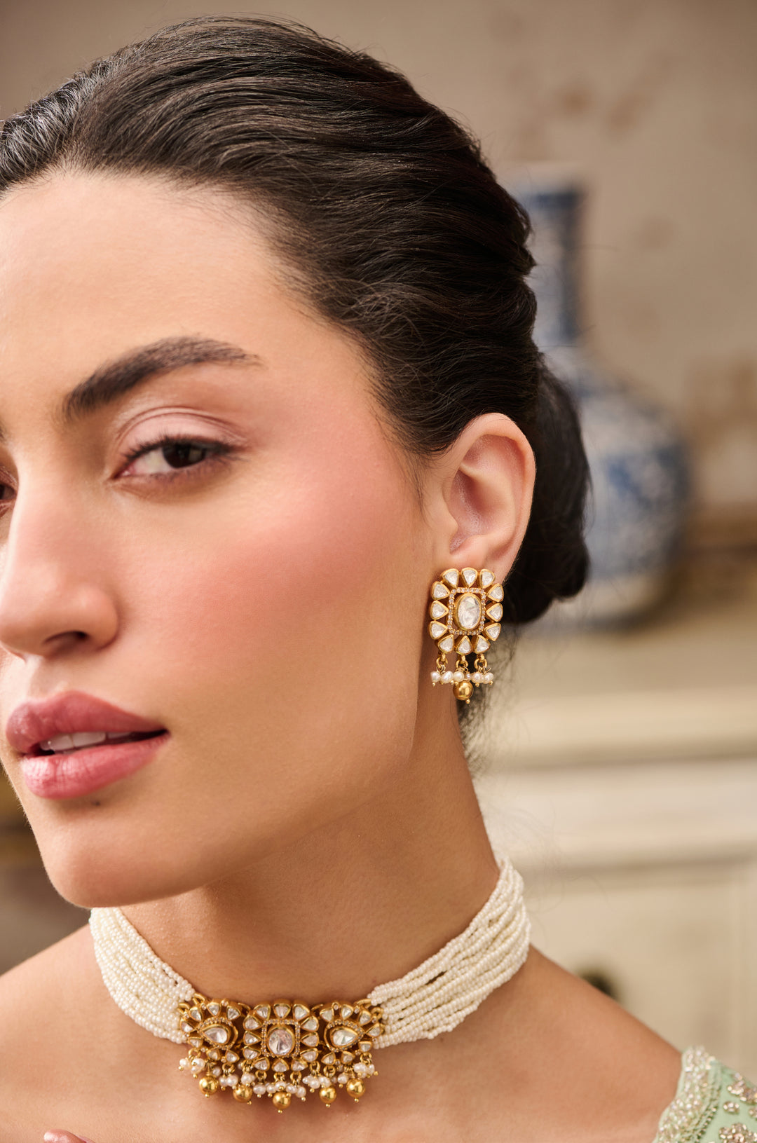 Tiyasi Polki Silver Necklace Set