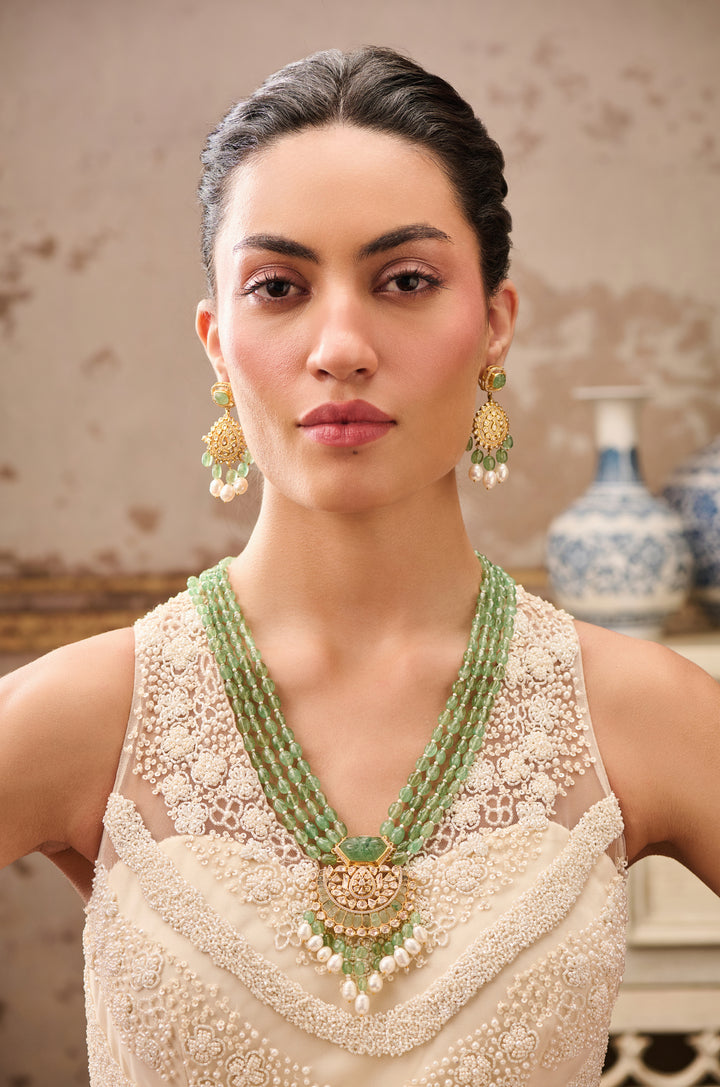 Amna Mint Silver Necklace Set