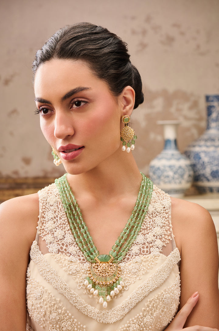 Amna Mint Silver Necklace Set