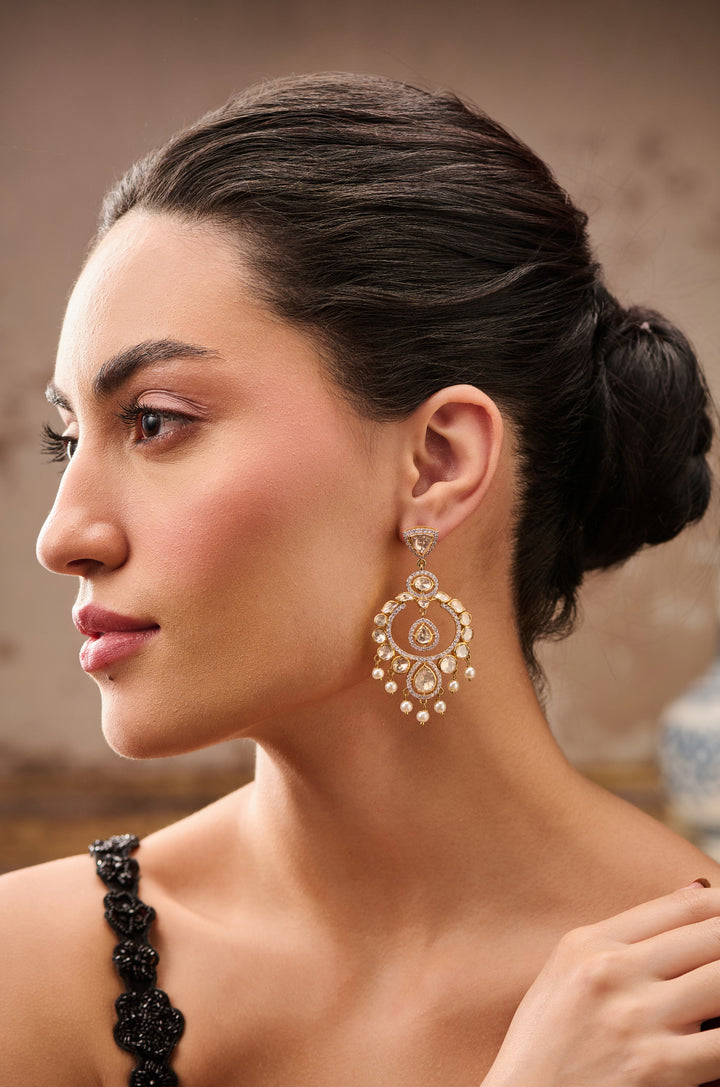 Girisha Polki Silver Earrings
