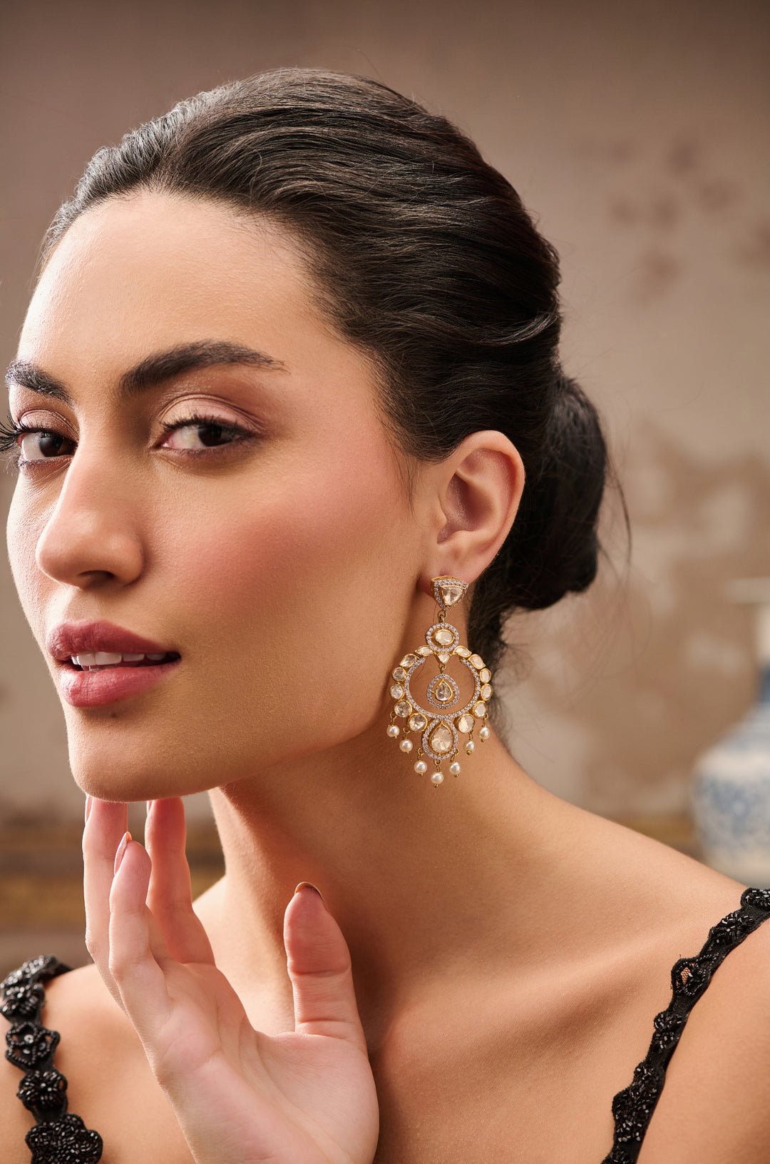 Girisha Polki Silver Earrings