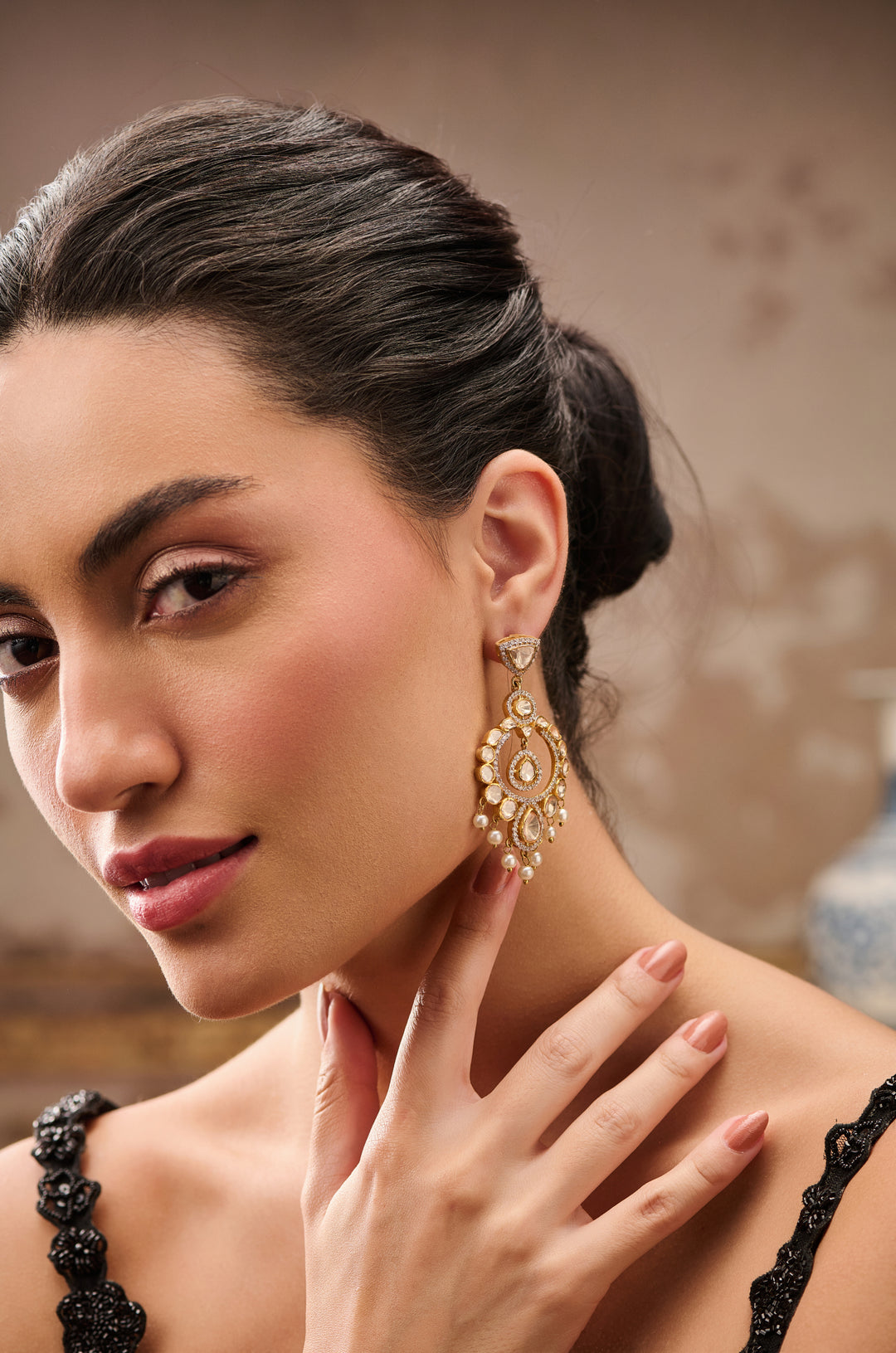 Girisha Polki Silver Earrings