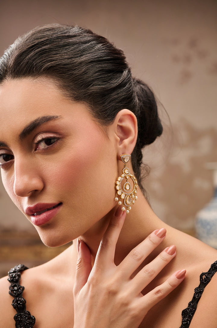 Girisha Polki Silver Earrings