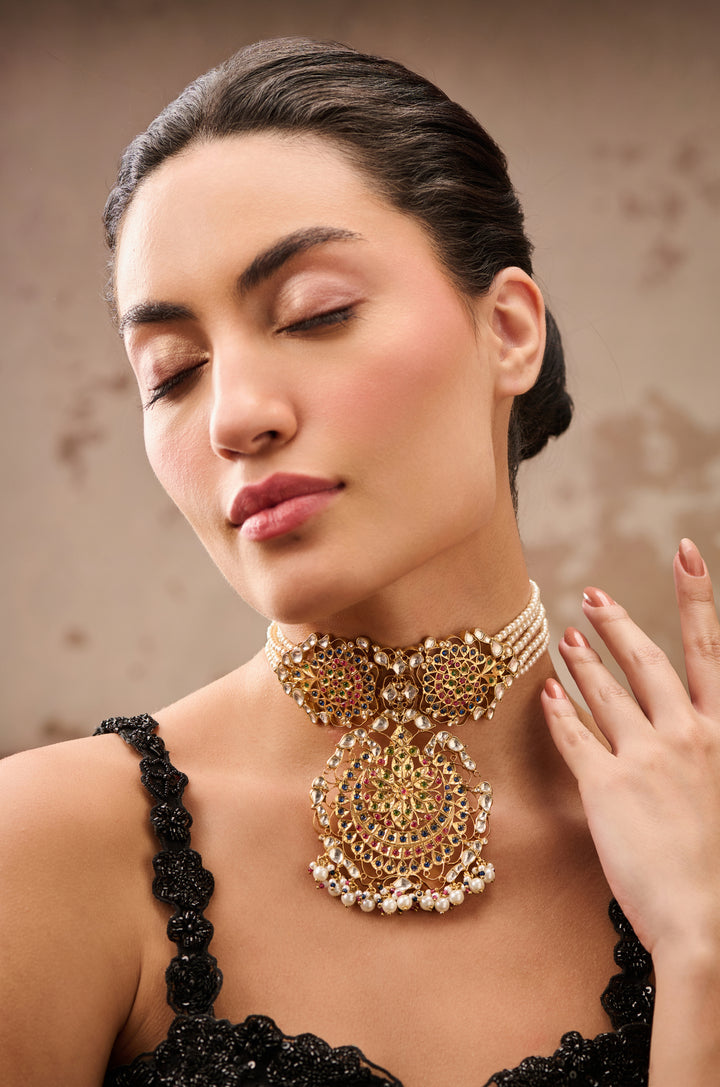 Deeza Kundan Silver Necklace