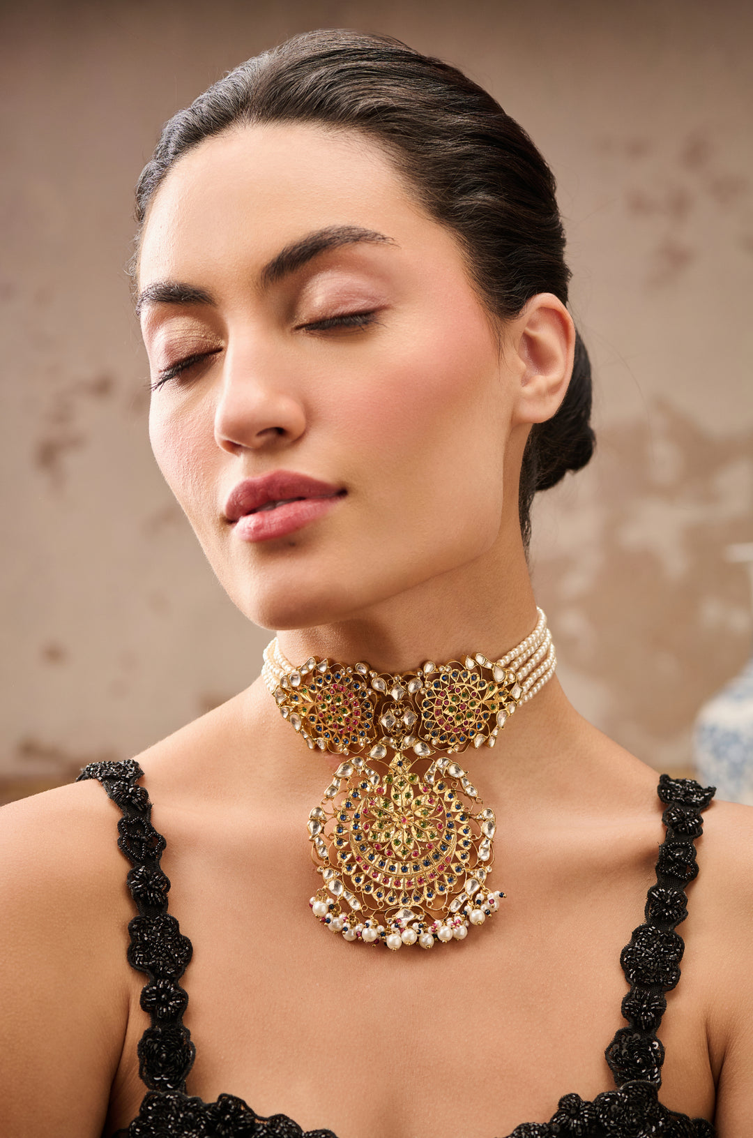 Deeza Kundan Silver Necklace