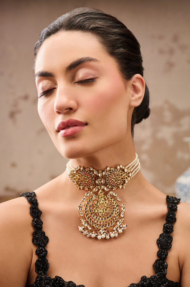 Deeza Kundan Silver Necklace