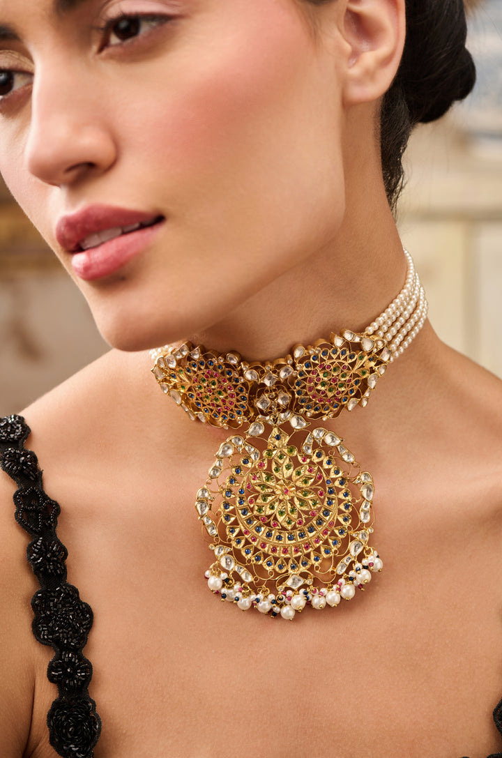 Deeza Kundan Silver Necklace