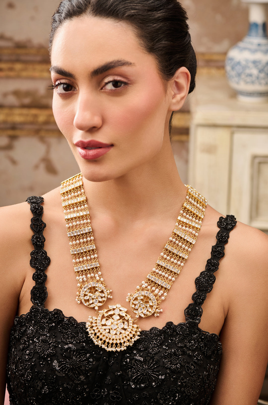 Suhana Polki Silver Necklace