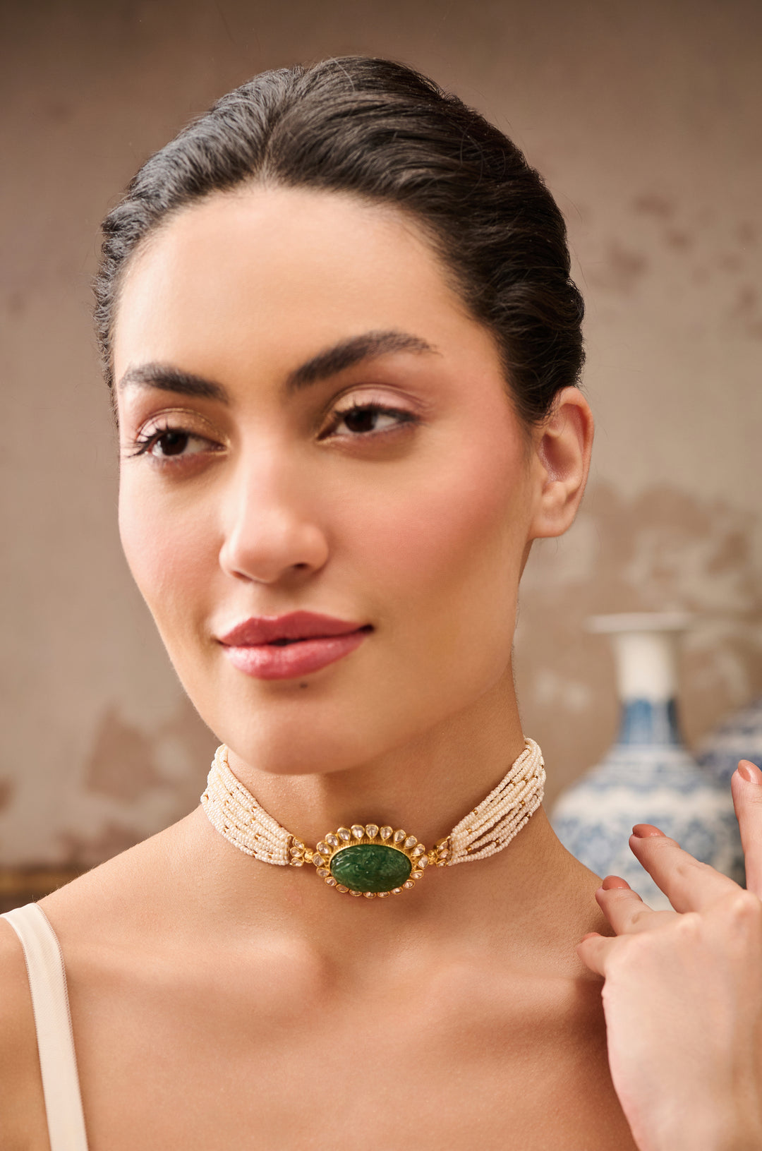 Taabir Polki Silver Necklace