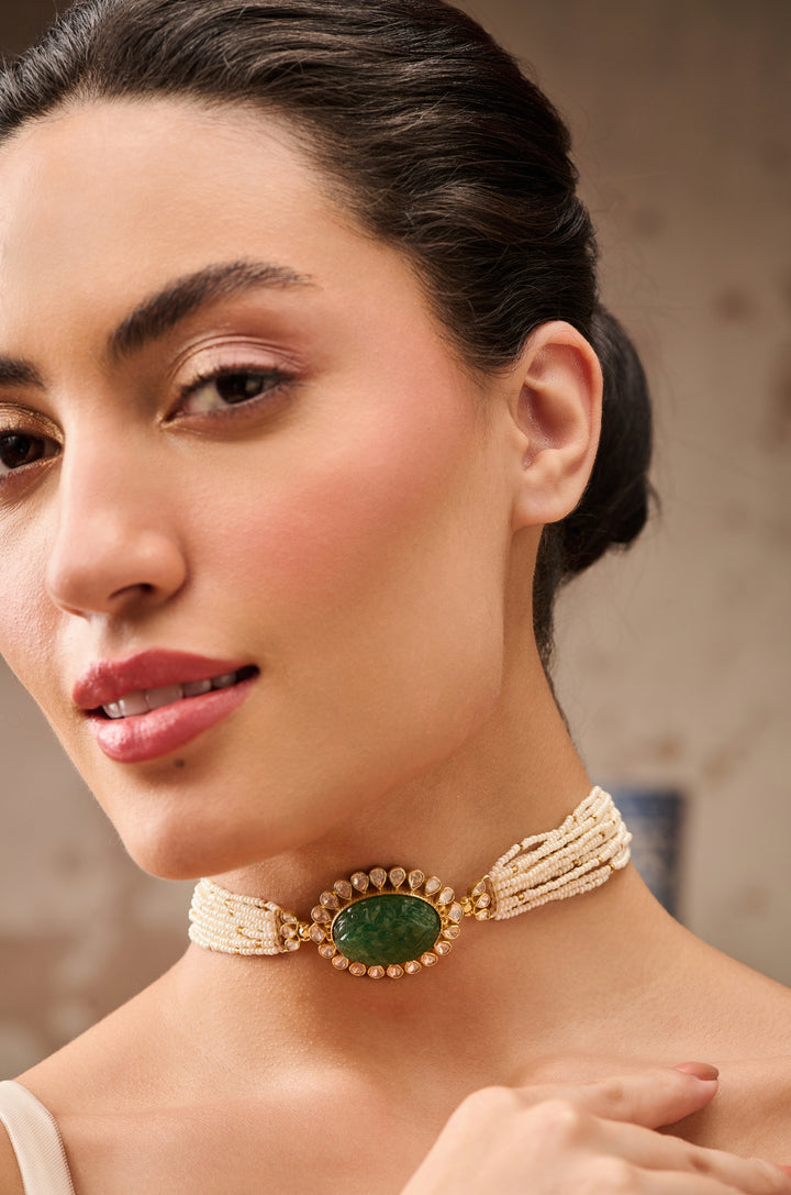 Taabir Polki Silver Necklace