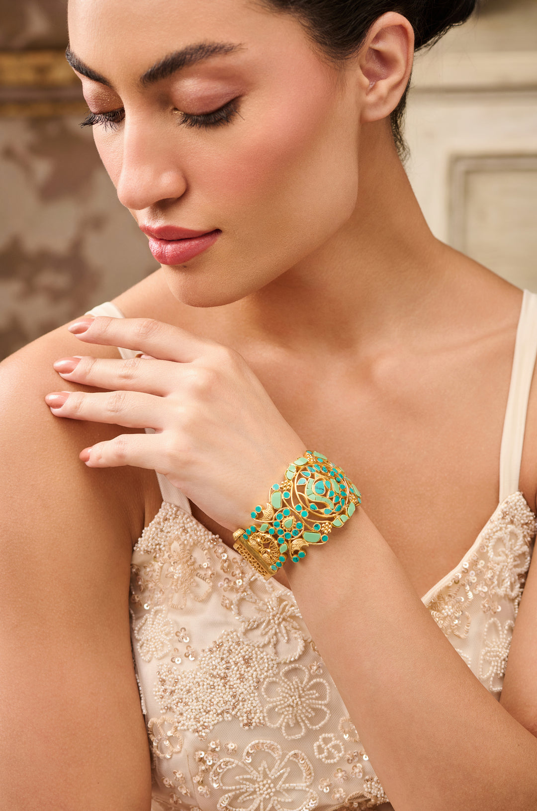 Netra Turquoise Silver Bangle