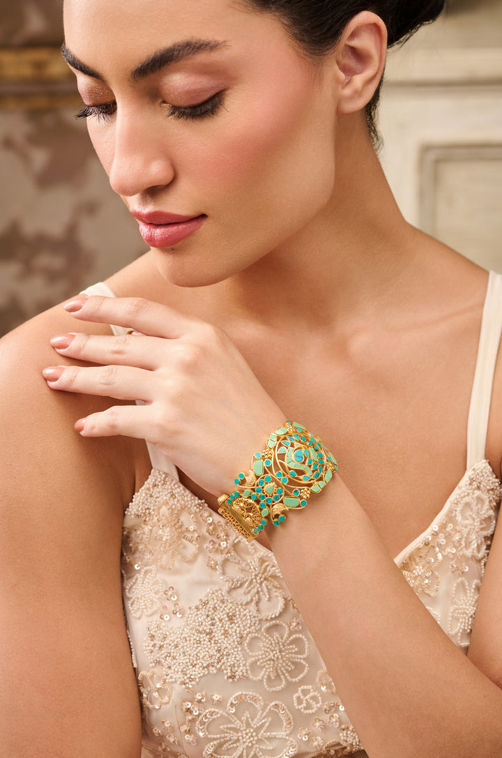 Netra Turquoise Silver Bangle