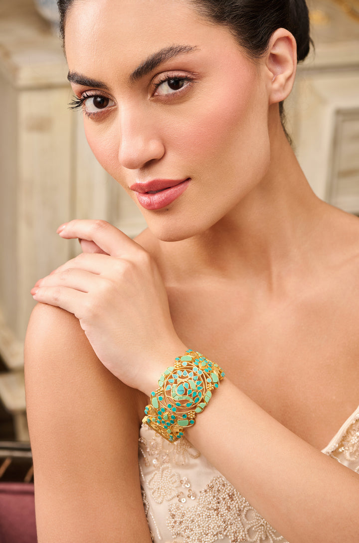 Netra Turquoise Silver Bangle