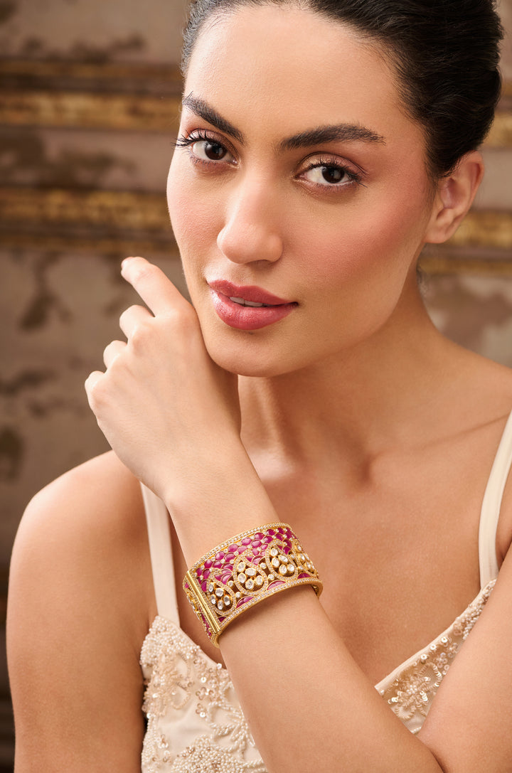 Vseca Polki Silver Bangle