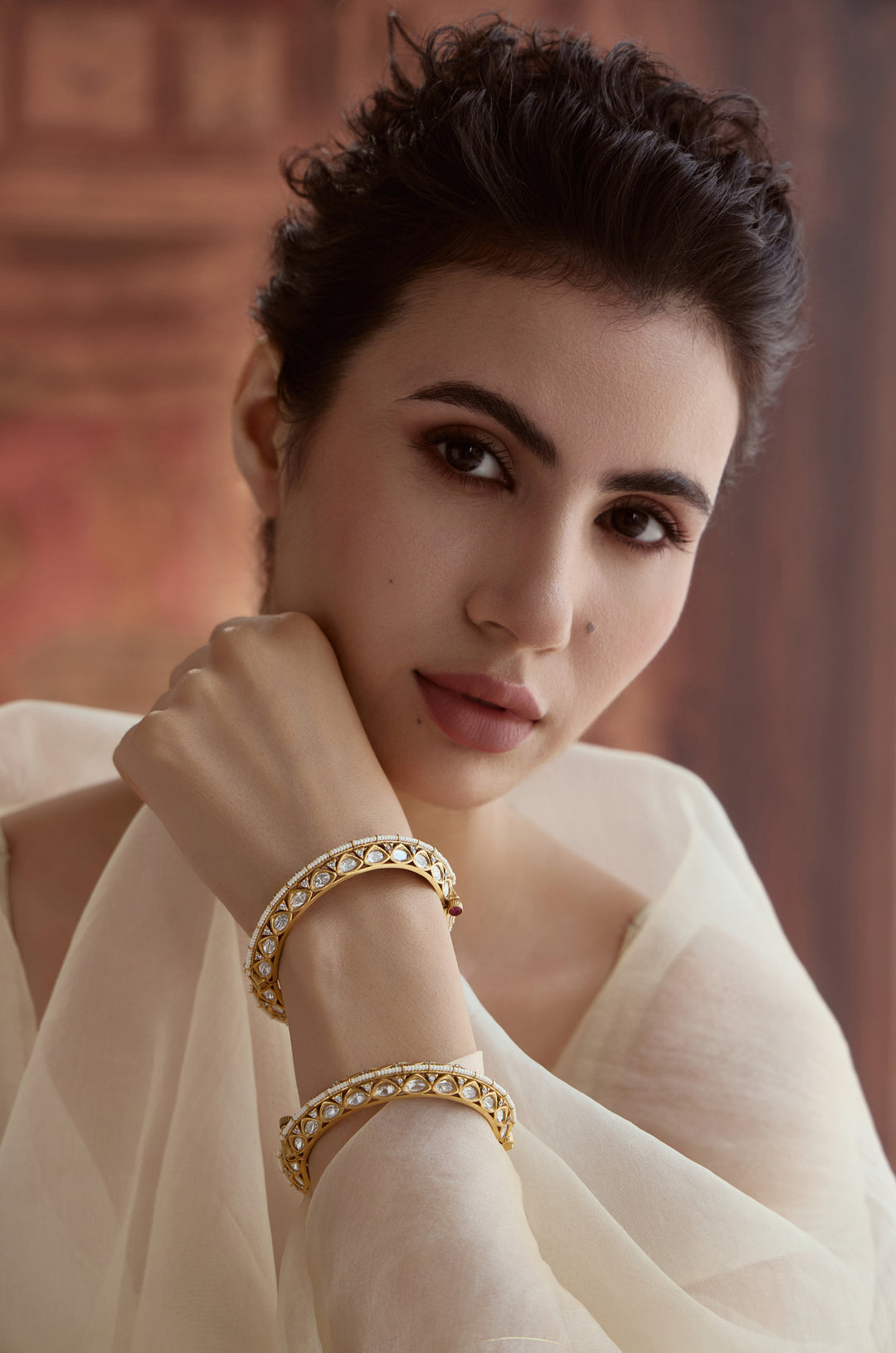 Ruby Polki Bangles - Set of 2