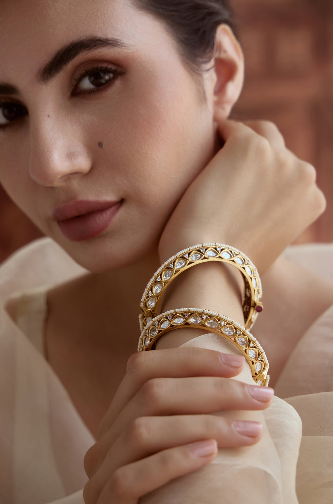 Ruby Polki Bangles - Set of 2