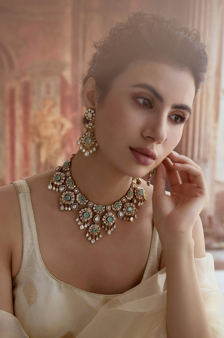 Elara Polki Statement Necklace Set