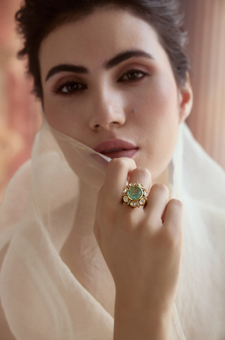 Rihana Mint Polki Ring