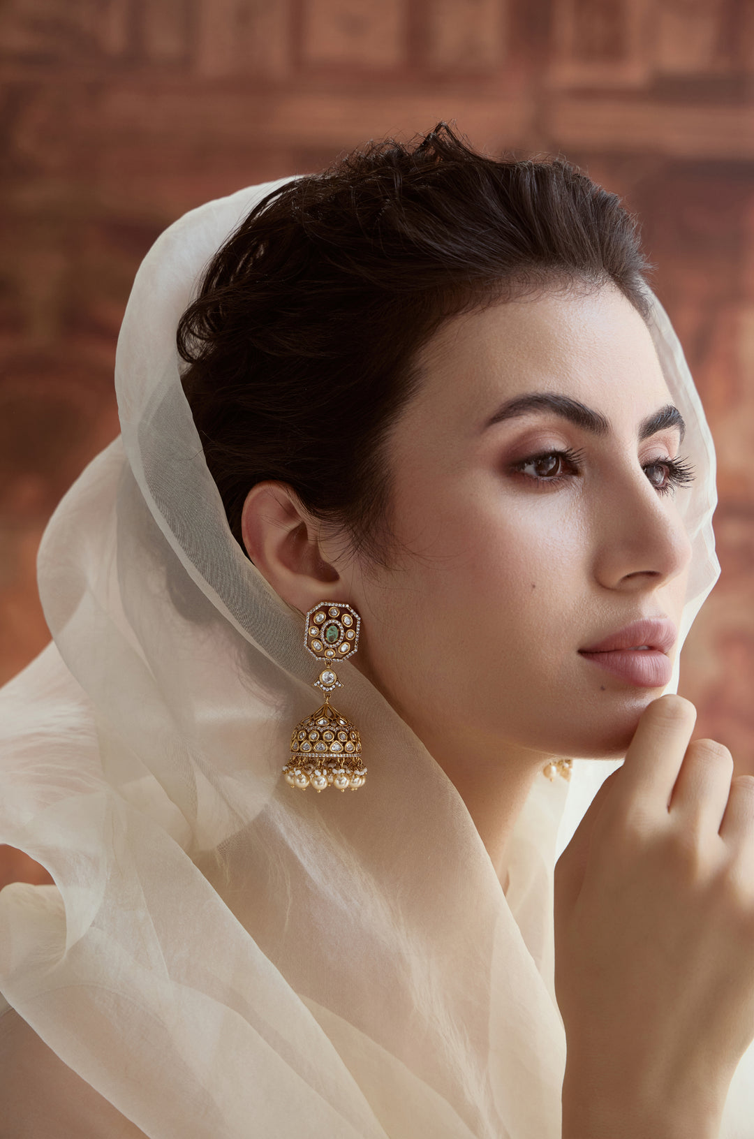Astra Mint Polki Jhumka Earrings