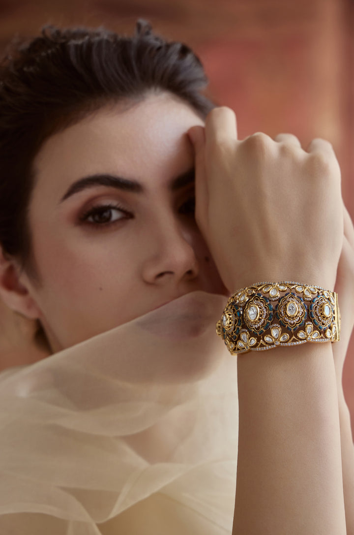 Zehnaz Polki Statement Bracelet