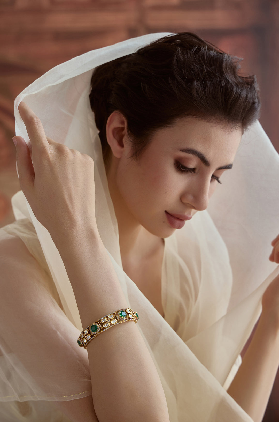 Sabtakshi Green Polki Bangle