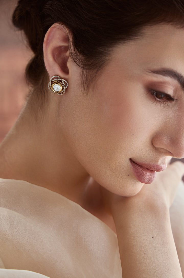 Zeba Polki Stud Earrings
