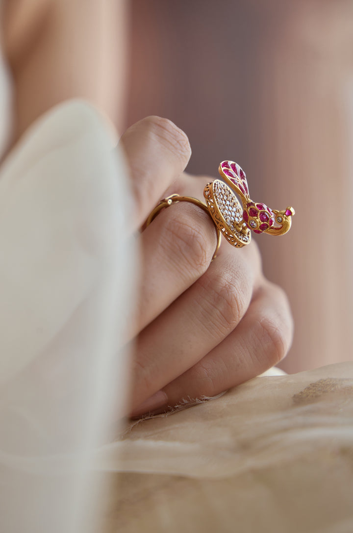 Mayura Polki Ring