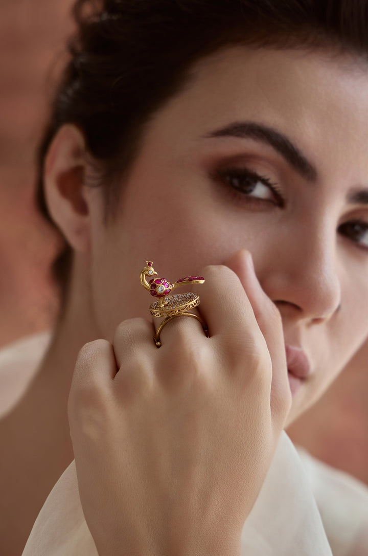 Mayura Polki Ring