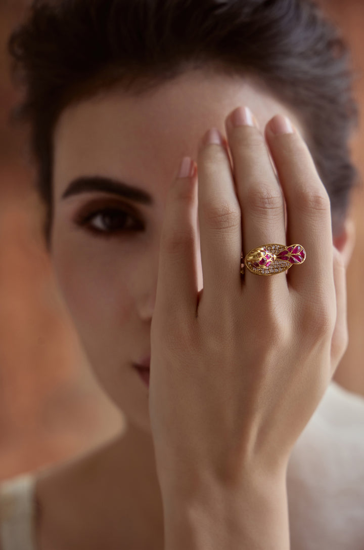 Mayura Polki Ring