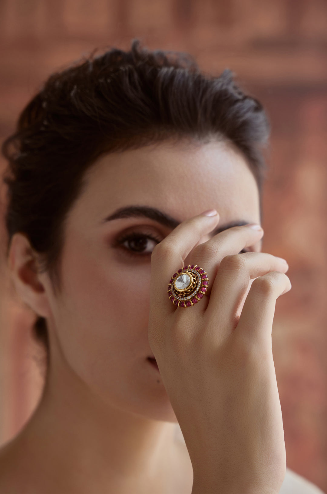 Gulnaar Pink Polki Ring