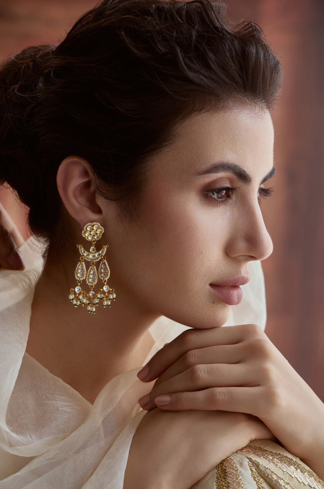 Samyukta Kundan And Pearls Earrings