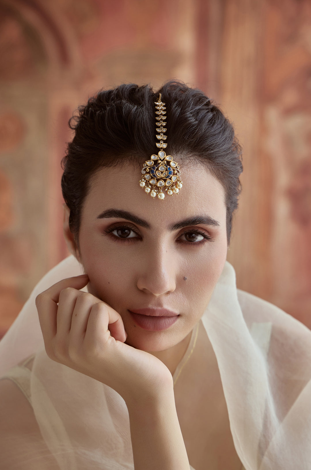 Mahira Blue Polki Maangtikka