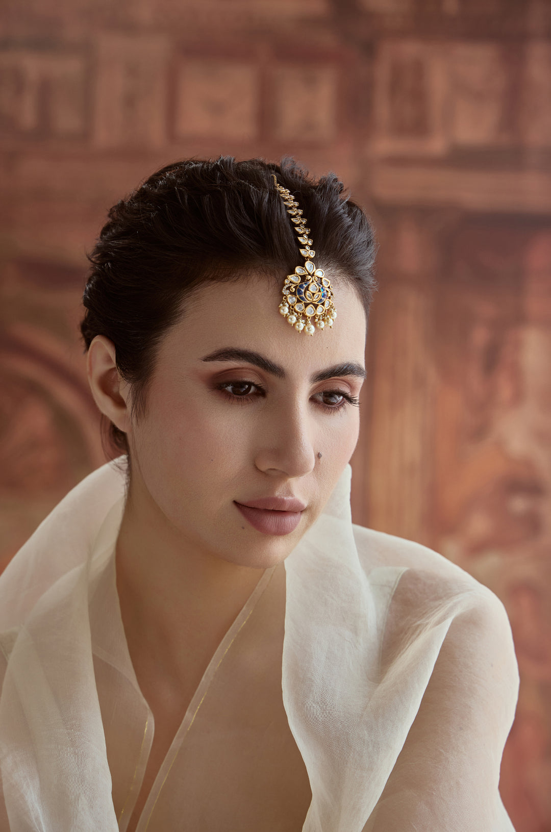 Mahira Blue Polki Maangtikka